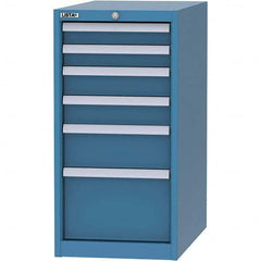 LISTA - 6 Drawer, 45 Compartment Bright Blue Steel Modular Storage Cabinet - Caliber Tooling