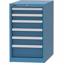 LISTA - 6 Drawer, 45 Compartment Bright Blue Steel Modular Storage Cabinet - Caliber Tooling