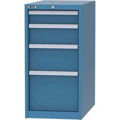 LISTA - 4 Drawer, 45 Compartment Bright Blue Steel Modular Storage Cabinet - Caliber Tooling