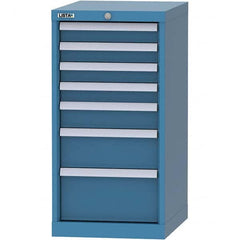 LISTA - 7 Drawer, 216 Compartment Bright Blue Steel Modular Storage Cabinet - Caliber Tooling