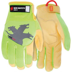 MCR Safety - Size M Leather or Synthetic Leather General Protection High Visibility Work Gloves - Caliber Tooling