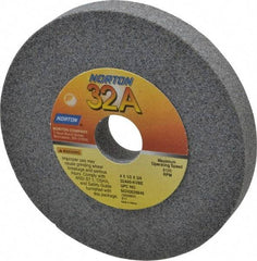 Norton - 60 Grit Aluminum Oxide Type 1 Internal Grinding Wheel - 4" Diam x 3/4" Hole x 1/2" Thick, 8,120 Max RPM, Type 1 Medium Grade, K Hardness, Vitrified Bond, One-Side Recess - Caliber Tooling