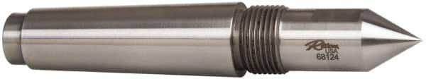 Riten - 1" Head Diam, Steel Long Point Solid Dead Center - 4MT Morse Taper, 1" Point Diam, 2-1/4" Point Length - Caliber Tooling