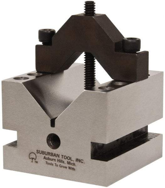 Suburban Tool - 1-5/8" Max Capacity, 90° Angle, Hardened Steel V-Block - 2-1/2" Long x 2-1/2" Wide x 2" High, Sold as Individual - Caliber Tooling