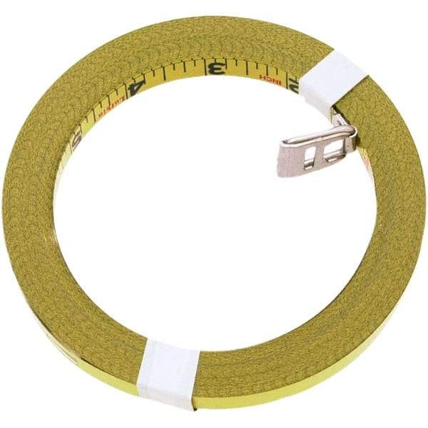 Lufkin - 50' x 3/8", 1/8 Inch/Foot Graduation, Tape Measure Replacement Blade - Metal, Uncoated, Yellow - Caliber Tooling