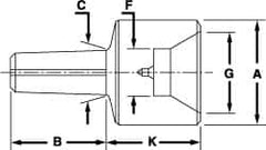 Riten - 4MT Taper, 5/8 to 1-3/8" Point Diam, Hardened Tool Steel Lathe Female Point - 1-7/32" OAL - Caliber Tooling