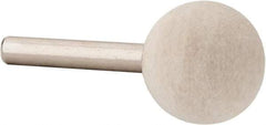 Value Collection - 1" Diam, 1/4" Shank Diam, Ball Shaped Mounted Bob - Medium Density, 1" Head Length, 2" Shank Length, Wool Felt - Caliber Tooling