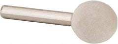 Value Collection - 3/4" Diam, 1/4" Shank Diam, Ball Shaped Mounted Bob - Hard Density, 3/4" Head Length, 2" Shank Length, Wool Felt - Caliber Tooling