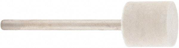 Value Collection - 1/2" Diam, 1/8" Shank Diam, Cylinder Shaped Mounted Bob - Rock Hard Density, 1/2" Head Length, 2" Shank Length, Wool Felt - Caliber Tooling