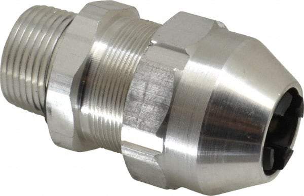 Thomas & Betts - 0.66 to 0.78" Cable Capacity, Class 1, Gas & Vapor Environments, Straight Strain Relief Cord Grip - 1 NPT Thread, Aluminum - Caliber Tooling