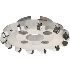 Iscar - 94.8mm Cut Diam, 27mm Arbor Hole, 7.15mm Max Depth of Cut, 45° Indexable Chamfer & Angle Face Mill - 6 Inserts, S845 SX.U 16.. Insert, Right Hand Cut, 6 Flutes, Through Coolant, Series Helido - Caliber Tooling