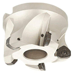 Iscar - 5 Inserts, 2.48" Cutter Diam, 0.079" Max Depth of Cut, Indexable High-Feed Face Mill - 1.063" Arbor Hole Diam, 0.488" Keyway Width, 1.969" High, FF FW Toolholder, FF WO.. Inserts, Series FeedMill - Caliber Tooling