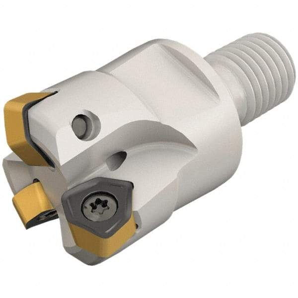 Iscar - 25mm Cut Diam, 0.031" Max Depth, M12 Modular Connection Indexable High-Feed End Mill - Screw Holding Method, H600 WXCU 04 Insert, FF EWX-M-04 Toolholder, Through Coolant - Caliber Tooling