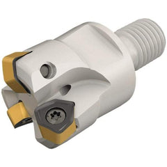 Iscar - 25mm Cut Diam, 0.031" Max Depth, M12 Modular Connection Indexable High-Feed End Mill - Screw Holding Method, H600 WXCU 04 Insert, FF EWX-M-04 Toolholder, Through Coolant - Caliber Tooling