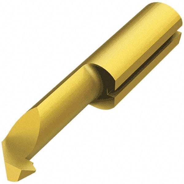 Iscar - 15mm Cutting Depth, 5mm Diam, Internal Thread, Solid Carbide, Single Point Threading Tool - TiAlN/TiN Finish, 30mm OAL, 5mm Shank Diam, 1.9mm Projection from Center, 0.5mm Min Pitch, 60° Profile Angle - Exact Industrial Supply