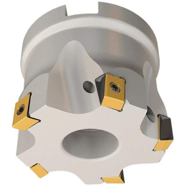 Iscar - 10 Inserts, 50mm Cut Diam, 22mm Arbor Diam, 8mm Max Depth of Cut, Indexable Square-Shoulder Face Mill - 0/90° Lead Angle, 40mm High, T490 LN.T 0804 Insert Compatibility, Series Helitang - Caliber Tooling