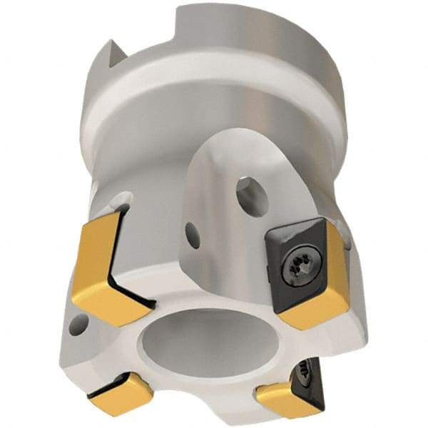 Iscar - 6 Inserts, 50mm Cut Diam, 22mm Arbor Diam, 8mm Max Depth of Cut, Indexable Square-Shoulder Face Mill - 0/90° Lead Angle, 40mm High, H490 AN.X 09 Insert Compatibility, Through Coolant, Series Helido - Caliber Tooling