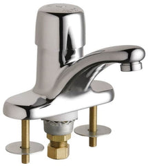 Chicago Faucets - Round Handle, Deck Mounted Bathroom Faucet - One Handle, No Drain, Standard Spout - Caliber Tooling