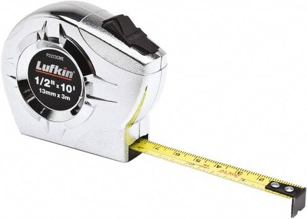 Lufkin - 10' x 1/2" Yellow Blade Tape Measure - 1/16" Graduation, A13 Graduation Style - Caliber Tooling