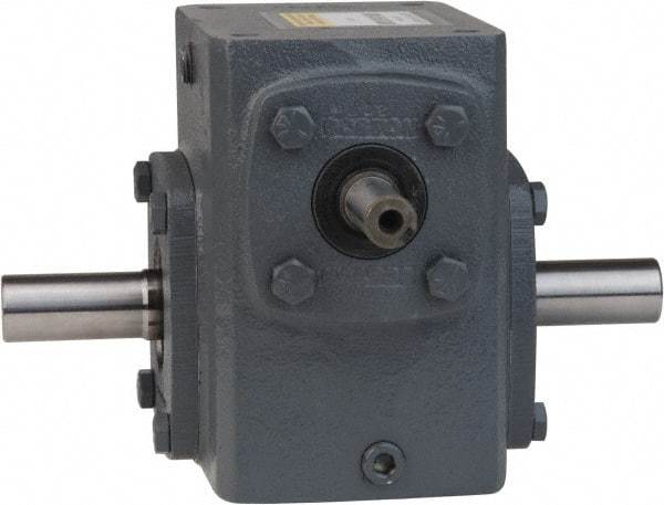 Boston Gear - 3-3/4 Centerline Distance, 60:1, 29 RPM Output, 2.24 Input Horsepower, 3,277 Lbs. Max Torque, Speed Reducer - Part No. 738-60-H, 1" Shaft Diam, Double Shaft Left & Right, 7.63" High - Caliber Tooling