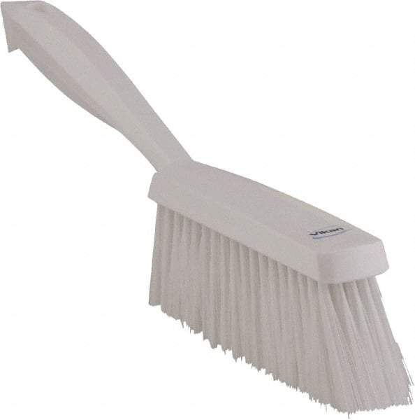 Vikan - 14" OAL, Polyester Staple Set Bench Brush - 2" Bristle Length, 6-3/8" Long Head, White - Caliber Tooling