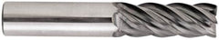 Niagara Cutter - 1/2", 5 Flute, Single End, Solid Carbide, 0.03" Corner Radius End Mill - 3" OAL, 40° Helix, Right Hand Flute, 1-1/4" LOC, Right Hand Cut - Caliber Tooling