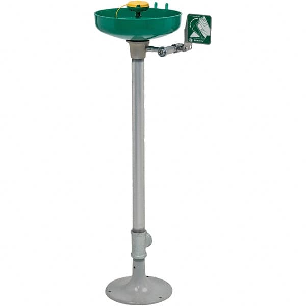 Haws - 15" Wide x 38" High, Pedestal Mount, Plastic Bowl, Eye & Face Wash Station - 11" Inlet, 3.7 GPM Flow Rate - Caliber Tooling