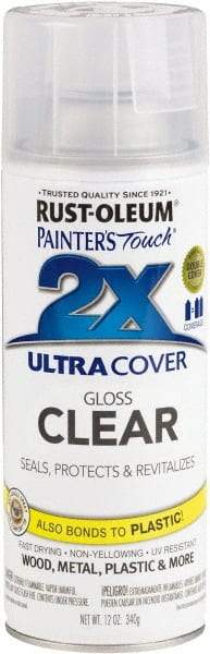 Rust-Oleum - Clear, Gloss, Enamel Spray Paint - 8 Sq Ft per Can, 12 oz Container, Use on Multipurpose - Caliber Tooling