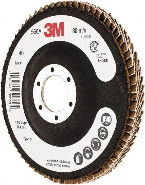 3M - Flap Disc - Cloth Backing, Arbor Attaching System - Caliber Tooling