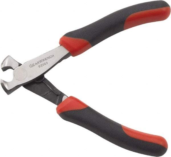 GearWrench - 4-1/4" OAL, 0.049" Capacity, End Cutting Pliers - 0.51" Jaw Length x 1/2" Jaw Width - Caliber Tooling