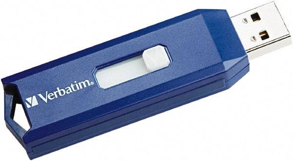 Verbatim - 8GB Blue Flash Drive - Use with Windows 2000, Windows XP, Vista, Windows 7, Mac OS 9.x or higher, Linux Kernel 2.6x or higher - Caliber Tooling