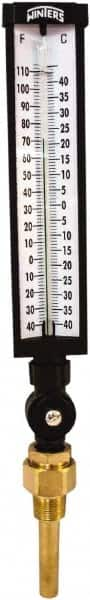 Winters - -40 to 110°F, Industrial Thermometer with Standard Thermowell - 3 Inch Immersion Length, 3-1/2 Inch Stem Length, 17 Inch Long, 3/4 Inch Thread - Caliber Tooling