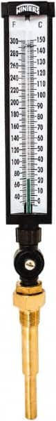 Winters - 30 to 300°F, Industrial Thermometer with Standard Thermowell - 5 Inch Immersion Length, 6 Inch Stem Length, 20 Inch Long, 3/4 Inch Thread - Caliber Tooling