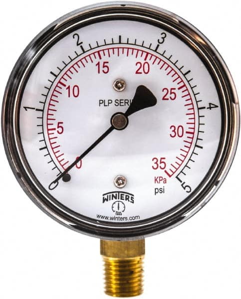 Winters - 5 psi, Pressure Test Gauge and Calibrator - 2-1/2 Inch Diameter - Caliber Tooling