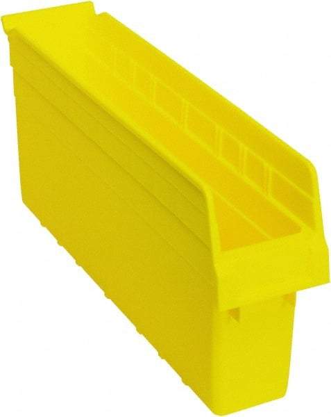 Quantum Storage - 17-7/8" Deep, Yellow Polypropylene Hopper Shelf Bin - 8" High x 4-3/8" Wide x 17-7/8" Long - Caliber Tooling