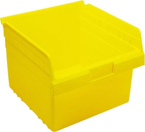 Quantum Storage - 11-5/8" Deep, Yellow Polypropylene Hopper Shelf Bin - 8" High x 11-1/8" Wide x 11-5/8" Long - Caliber Tooling