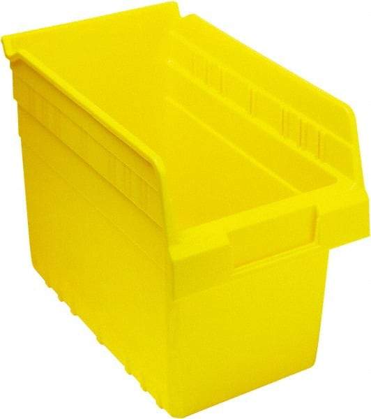 Quantum Storage - 11-5/8" Deep, Yellow Polypropylene Hopper Shelf Bin - 8" High x 6-5/8" Wide x 11-5/8" Long - Caliber Tooling