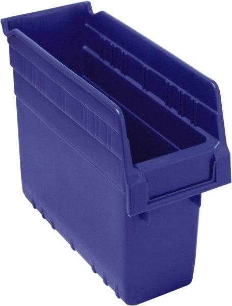 Quantum Storage - 11-5/8" Deep, Blue Polypropylene Hopper Shelf Bin - 8" High x 4-3/8" Wide x 11-5/8" Long - Caliber Tooling