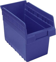 Quantum Storage - 11-5/8" Deep, Blue Polypropylene Hopper Shelf Bin - 8" High x 6-5/8" Wide x 11-5/8" Long - Caliber Tooling