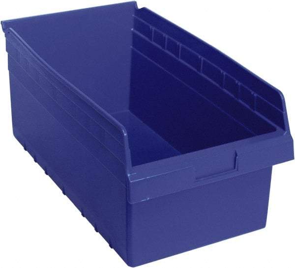 Quantum Storage - 17-7/8" Deep, Blue Polypropylene Hopper Shelf Bin - 8" High x 11-1/8" Wide x 17-7/8" Long - Caliber Tooling