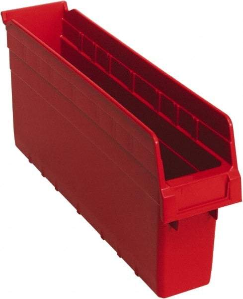 Quantum Storage - 17-7/8" Deep, Red Polypropylene Hopper Shelf Bin - 8" High x 4-3/8" Wide x 17-7/8" Long - Caliber Tooling