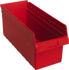 Quantum Storage - 17-7/8" Deep, Red Polypropylene Hopper Shelf Bin - 8" High x 8-3/8" Wide x 17-7/8" Long - Caliber Tooling