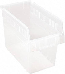 Quantum Storage - 11-5/8" Deep, Clear Polypropylene Hopper Shelf Bin - 8" High x 6-5/8" Wide x 11-5/8" Long - Caliber Tooling