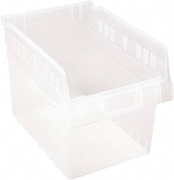 Quantum Storage - 11-5/8" Deep, Clear Polypropylene Hopper Shelf Bin - 8" High x 8-3/8" Wide x 11-5/8" Long - Caliber Tooling