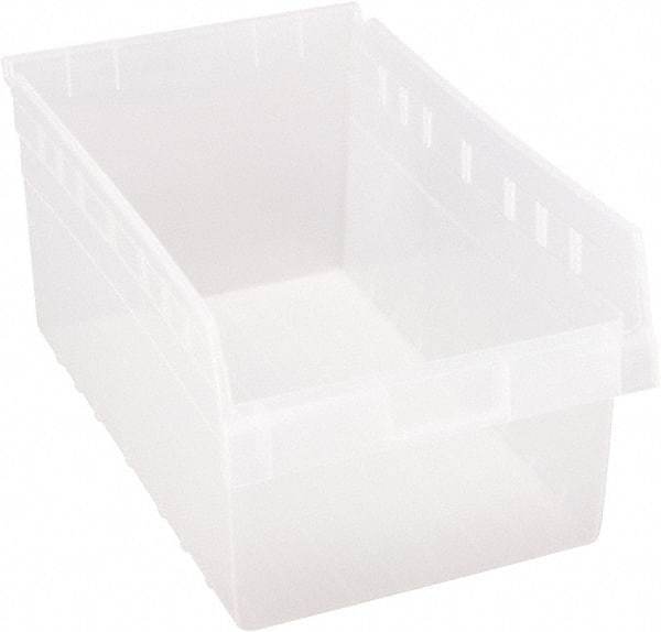 Quantum Storage - 23-5/8" Deep, Clear Polypropylene Hopper Shelf Bin - 8" High x 11-1/8" Wide x 23-5/8" Long - Caliber Tooling