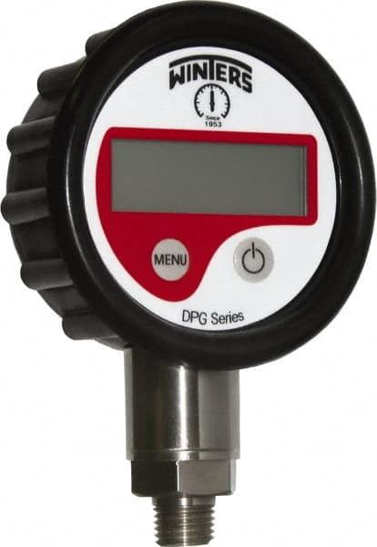 Winters - 2-1/2" Dial, 1/4 Thread, 0-100 Scale Range, Pressure Gauge - Lower Connection Mount, Accurate to 0.01% of Scale - Caliber Tooling