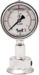 Winters - 2-1/2" Dial, 1-1/2 Thread, 0-60 Scale Range, Pressure Gauge - Lower Connection Mount, Accurate to 1.5% of Scale - Caliber Tooling