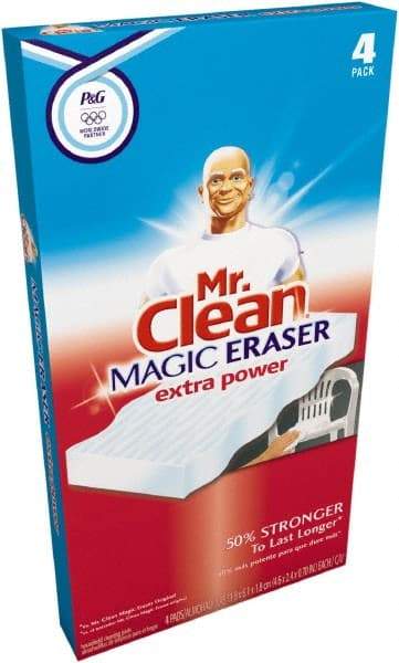 Mr. Clean - 2.4" Long x 4.6" Wide x 0.7" Thick Eraser - Heavy-Duty, White - Caliber Tooling