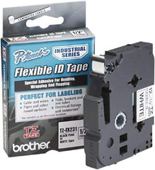 Brother - 1/2" Wide x 314.4" Long, White Plastic/Paper Tape Cassette - For Label Maker - Caliber Tooling