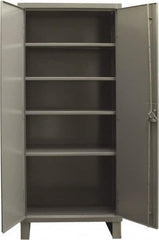 Durham - 4 Shelf Locking Storage Cabinet - Steel, 36" Wide x 18" Deep x 78" High, Gray - Caliber Tooling